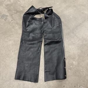 STEER BRAND GENUINE LEATHER MOTORCYCLE BIKER CHAPS SIZE MEDIUM